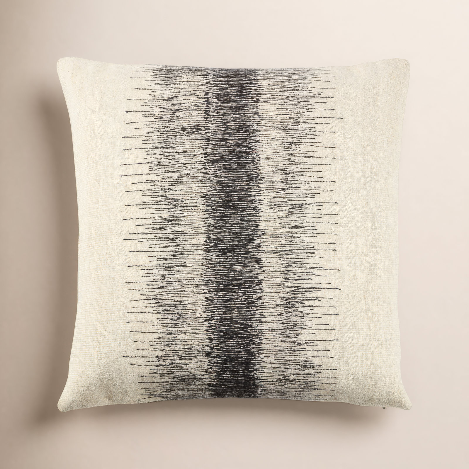 Gowan Handmade Ombre Lumbar Pillow, Black, Square 24", 100% Poly Fill