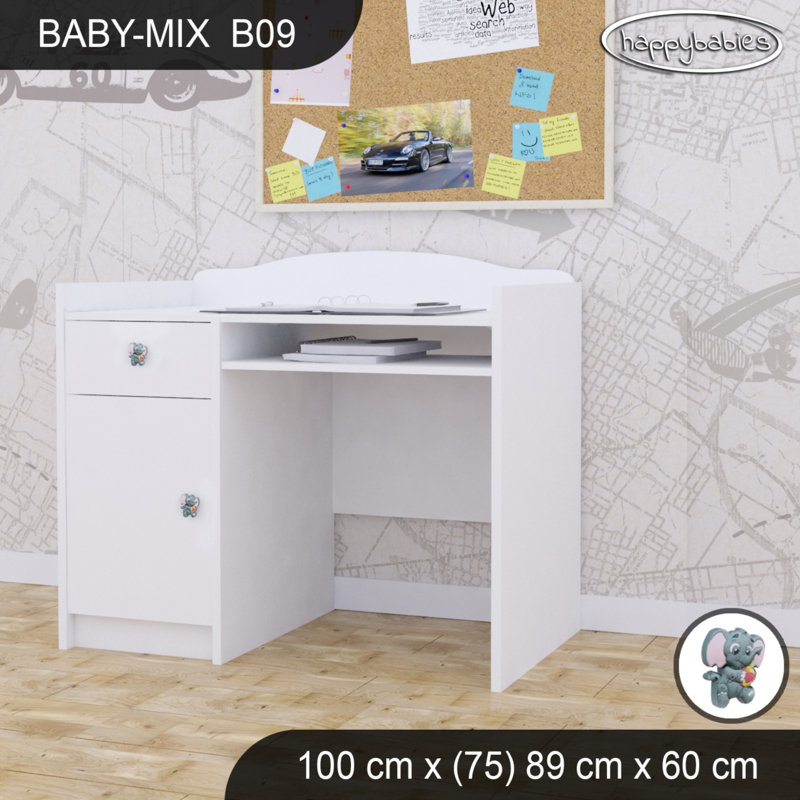 100cm Computer Desk, White
