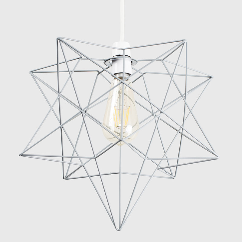 Sadira 29 cm H Novelty Cotton Pendant Shade ( Clip On ), Grey Velvet, No
