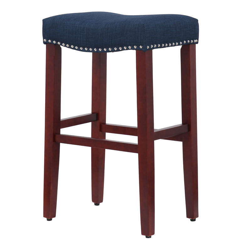 Tabouret de bar et de comptoir Jameson (ensemble de 2), Tabouret de bar (siège d'une hauteur de 29 po), Bleu marine / cerise