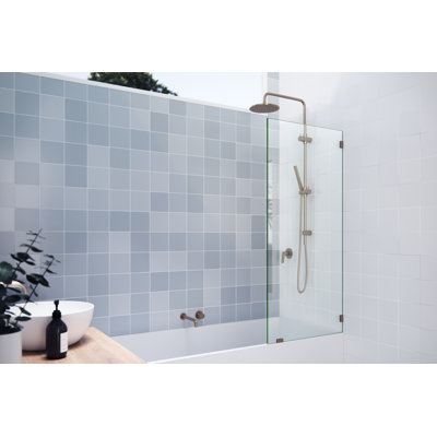 Vela 27" x 58.25" Frameless Shower Bath Fixed Panel