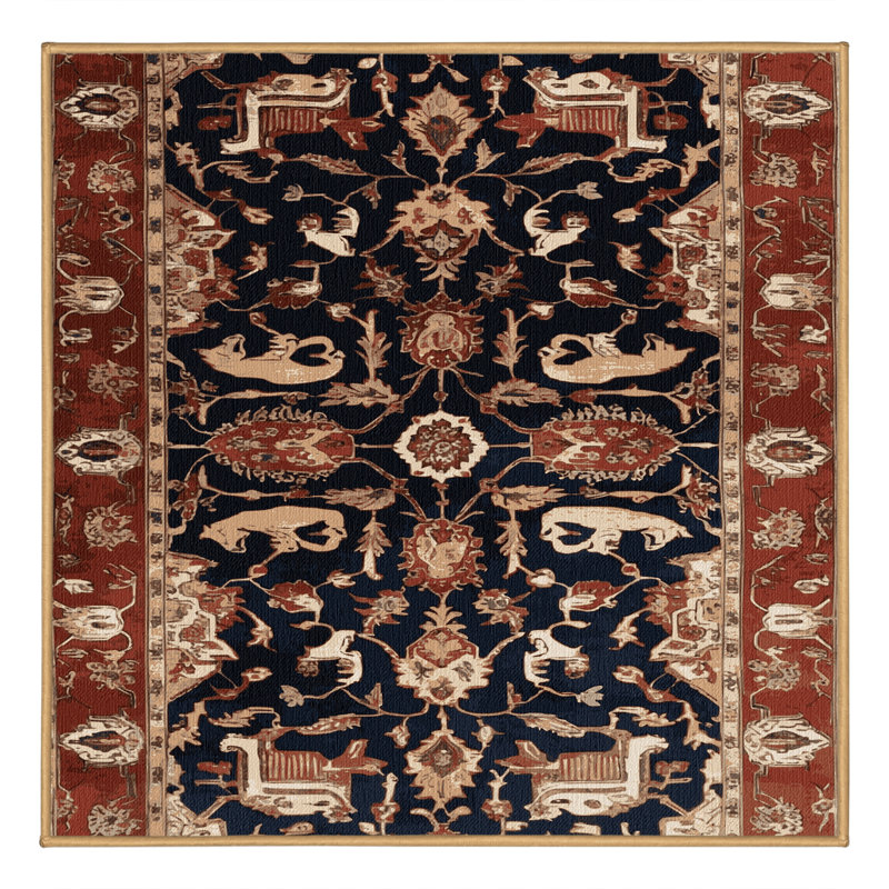 Tapis brun lavable à la machine, Carré 7 pi