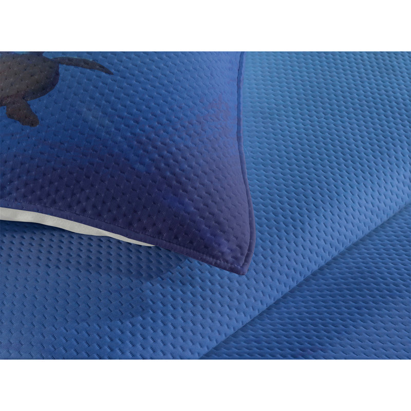 Hypnotic Coastal Polyester Coverlet, King Bedspread + 2 Shams