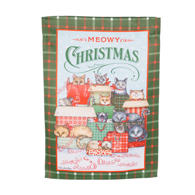 Drapeau de maison en suède Meowy Christmas