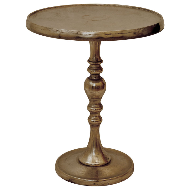 Stamper End Table, Raw Nickel
