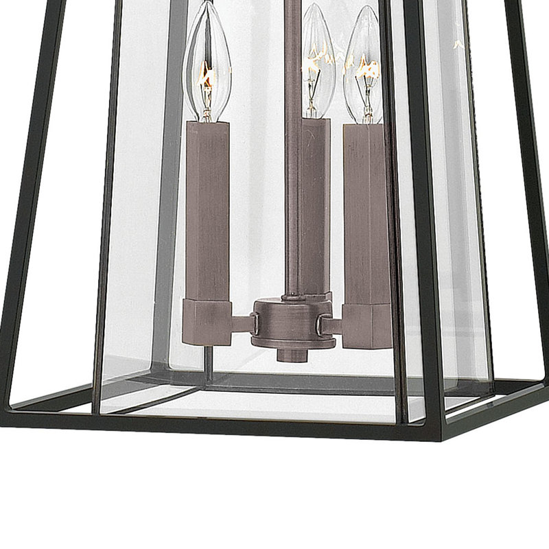 Walker 3-Light Outdoor Hanging Lantern, Black