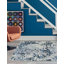 Tapis en polyester tissé à la machine Azion en gris / bleu marine / ivoire-827678550