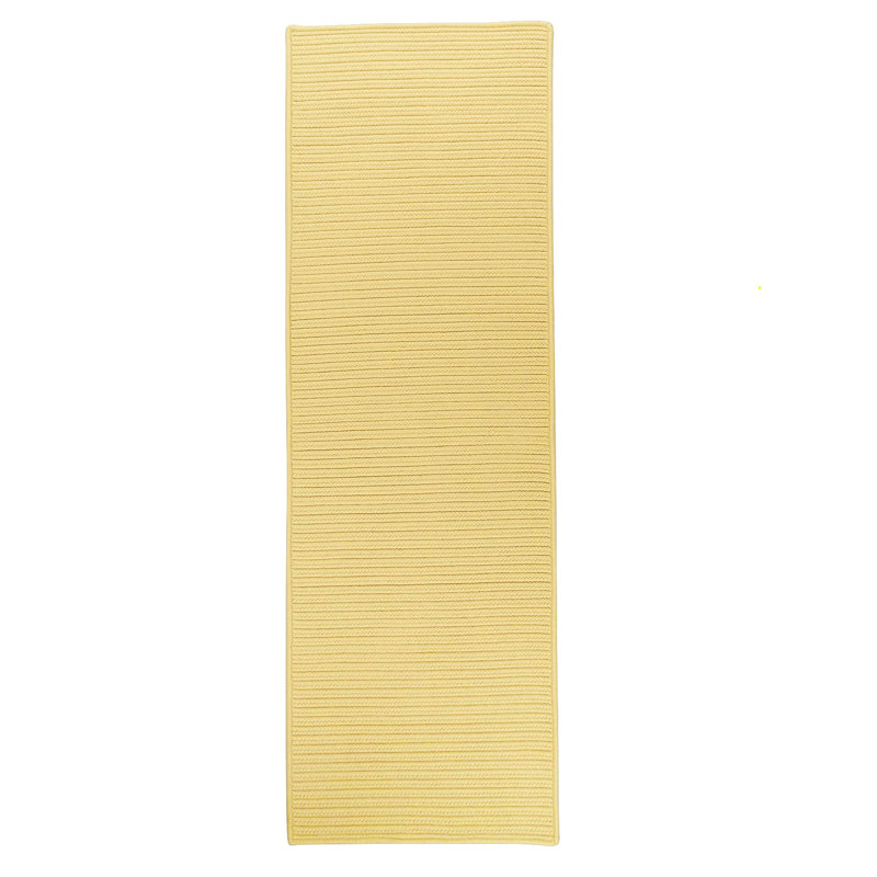 Tapis jaune tressé à la main Alexus, Tapis de couloir 2 pi 4 po x 12 pi