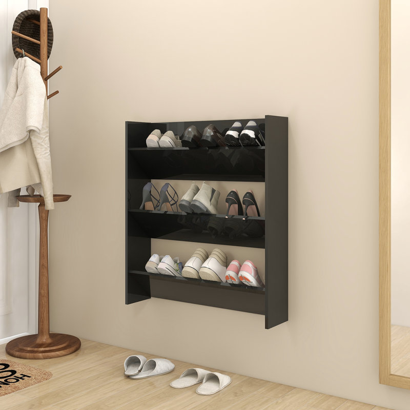 9 Pair Flip Down Shoe Storage, 60 cm H x 80 cm W x 18 cm D, Oak