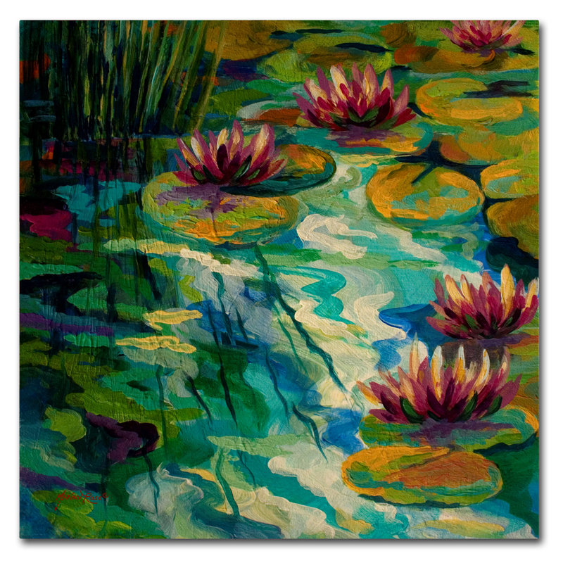 «Lily Pads Ii», reproduction sur toile tendue Kucera, H 14 po x l 14 po