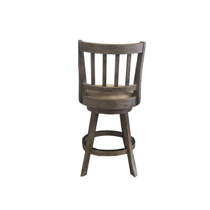 Tabouret de bar / de comptoir Cremilde, Bois flottant brossé au métal et ivoire