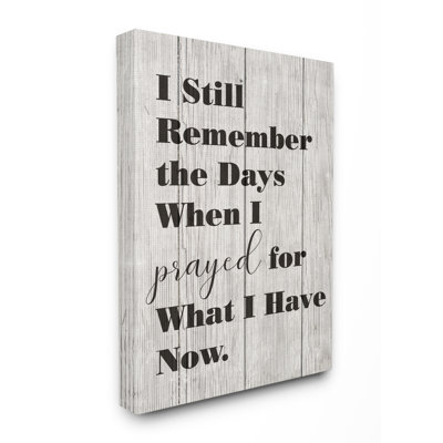" Planked Days When I Prayed "