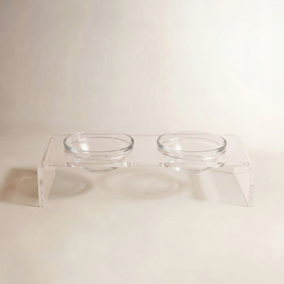 Clear Glass Bowl Elevated Feeder