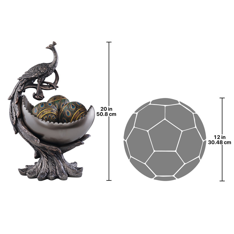 Bol décoratif sculpturale de la pièce maîtresse de peacock