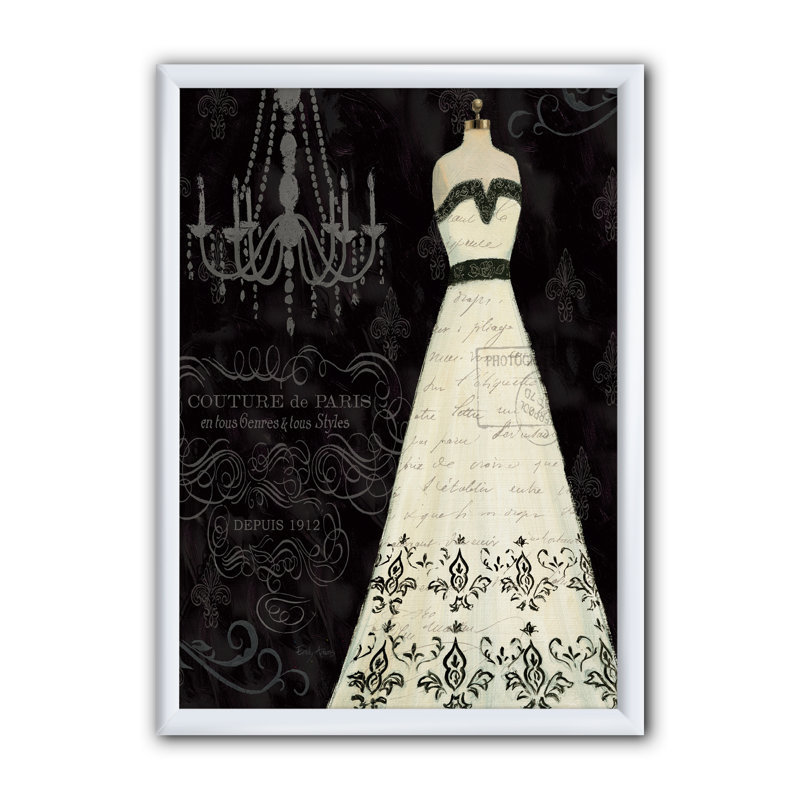 Cadre photo « french couture ii », reproduction sur toile, H 40 po x l 30 po x P 1,5 po, Cadre blanc