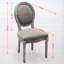 Confortable et durable, ensemble de 2 chaises de salle à manger à structure française en bois avec dossier en lin et peinture antique-134644337