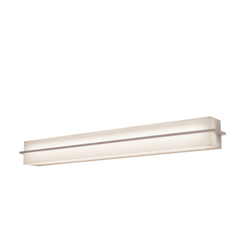 Applique murale pour salle de bain 1 lumière DEL Leeroy, Blanc lin, Gris patiné