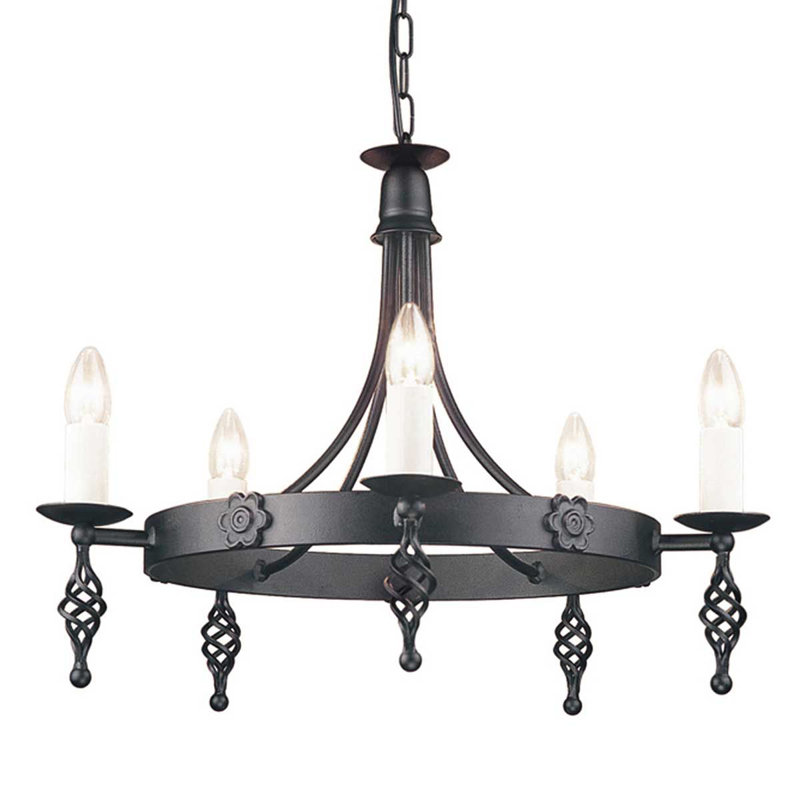 Rundell 5 - Light Waggon Wheel Chandelier