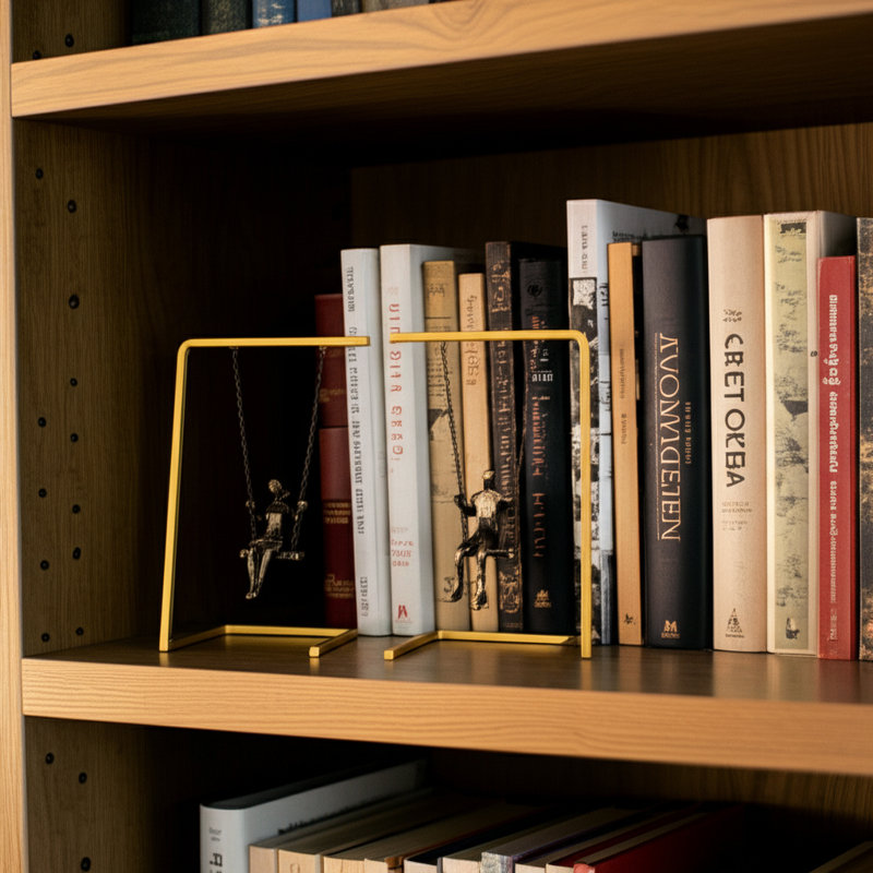 Modern Bookends and Decorative Book Ends – Home Decor Bookends for Shelf Decor and Bookshelf Decor – Stylish Bookends and Decorative Book Ends for Display – 10", Black & Gold