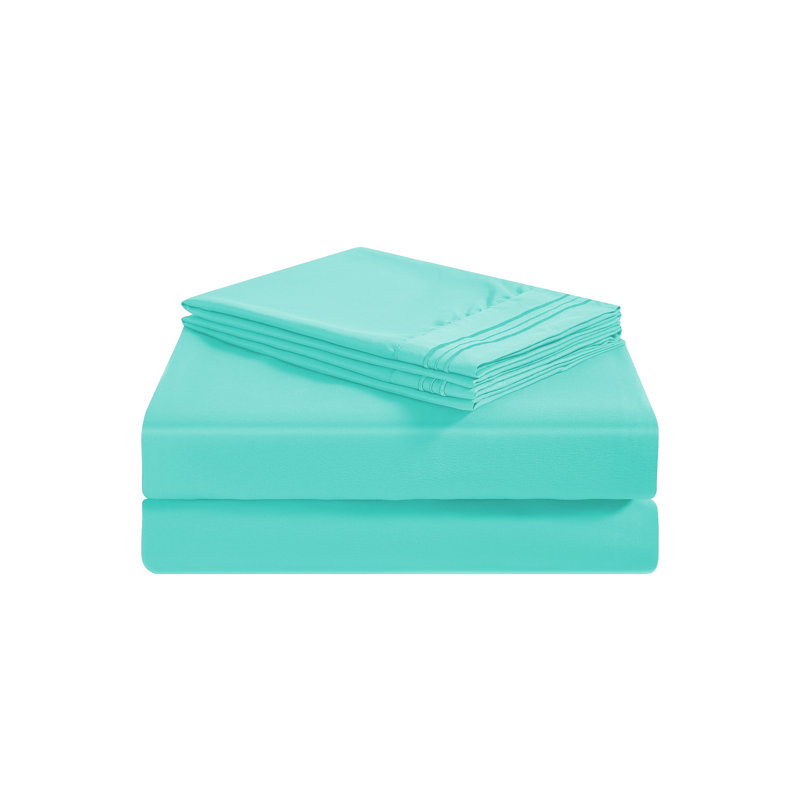Premium Rayon from Bamboo Sheet Set Deep Pockets, Cooling, Ultra Soft and Breathable, Aqua