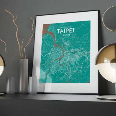 Taipei City Map In Nature - No Frame Print