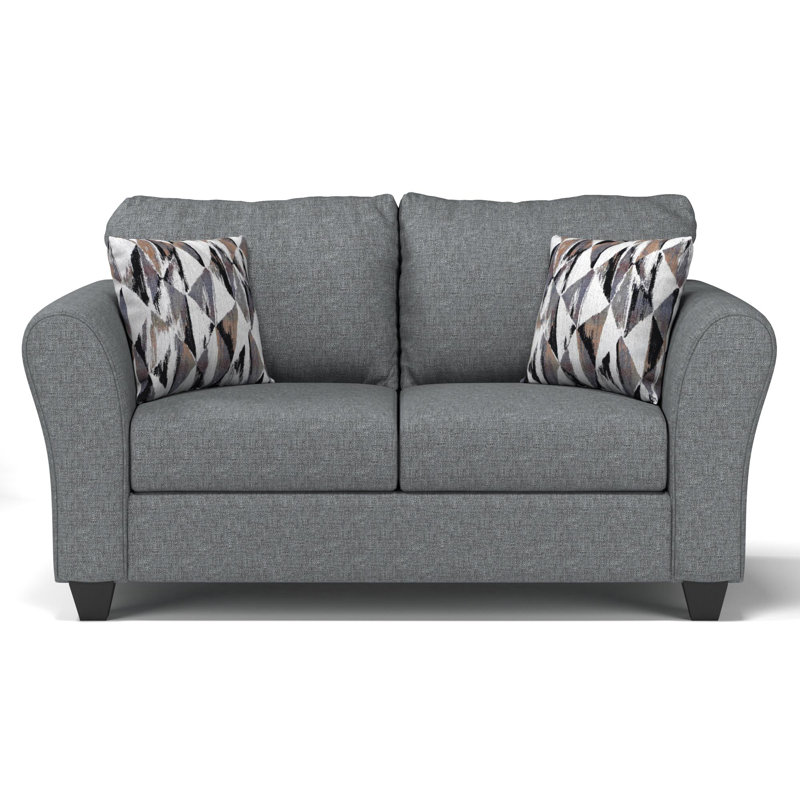 Ellaria Upholstered 71'' Loveseat, Gray, 39" x 71" x 38"
