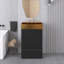 Meuble-lavabo autoportant de 20 po en noir avec comptoir intégré en acier inoxydable 304 brossé-1164279557