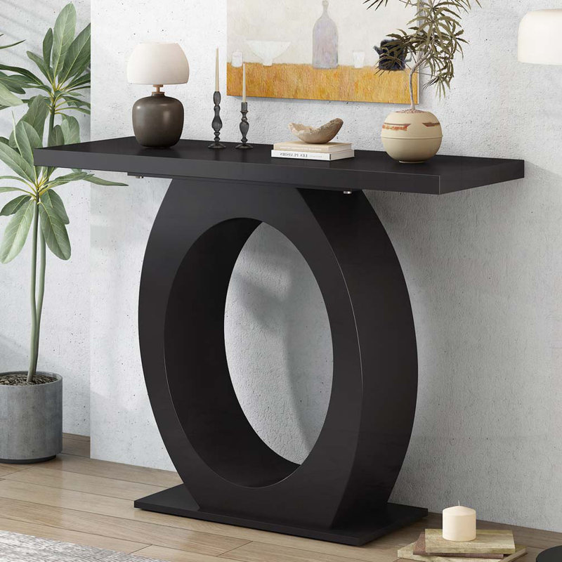 Console avec base en forme d'œuf, Noir
