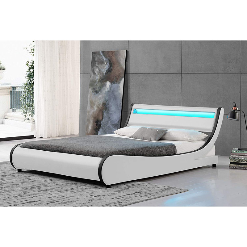 Upholstered Bed with Mattress, Double (4'6), Entry Level Mattress