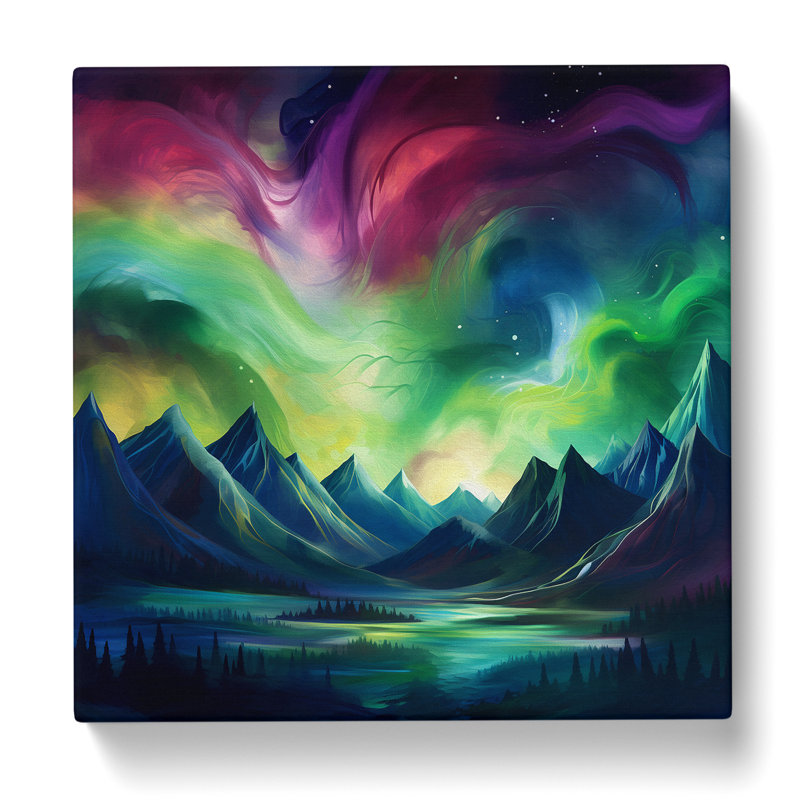 Northern Lights Abstract - Wrapped Canvas, 50cm H x 50cm W x 3cm D