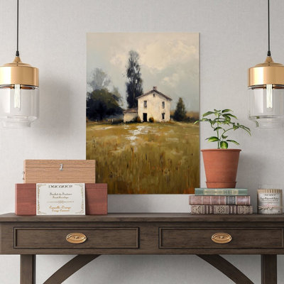 Canvas Wall Art Rustic House In Field Poster Vintage Poster Print Home Decor