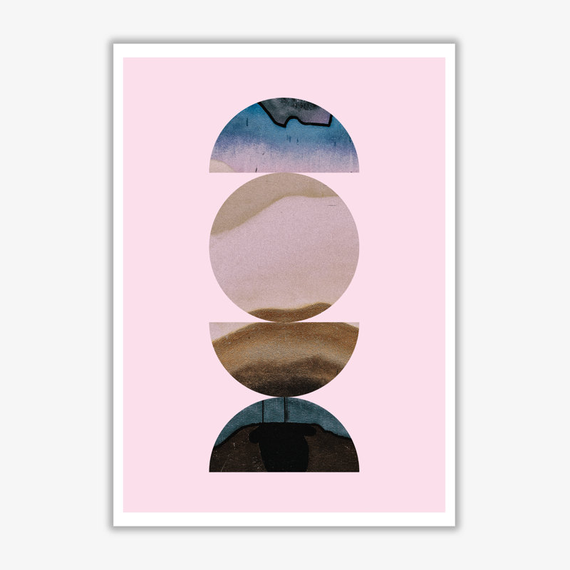 Abstract Circles Pink Background - Print, 42 cm H x 30 cm W x 1 cm D, No Frame
