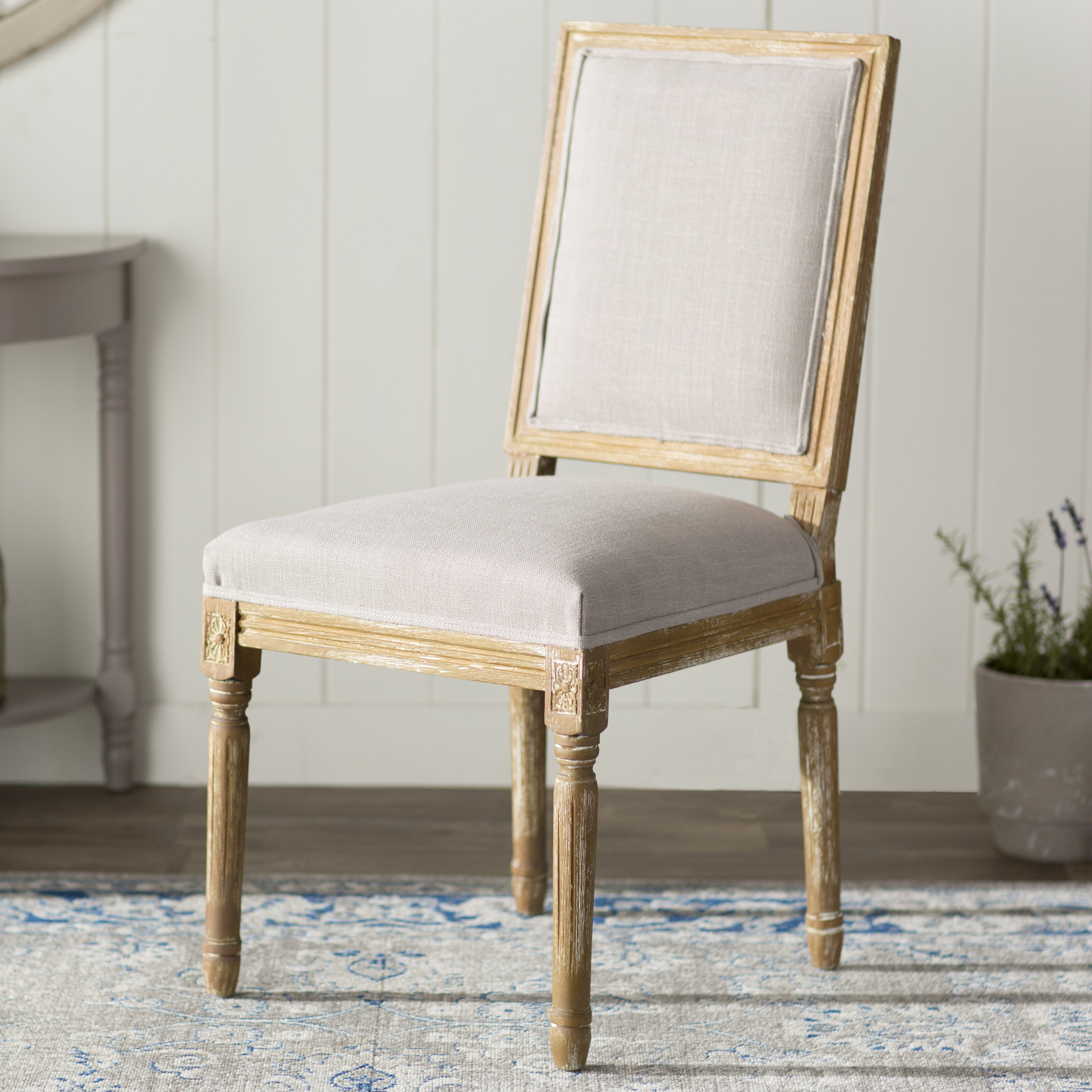 Ophelia Co. Otterson Linen Solid Back Side Chair Reviews Wayfair