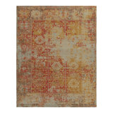 Distressed Homage Hand Knotted Wool Geometric Area Rug