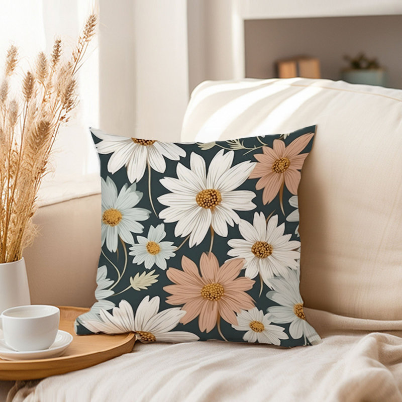 Floral Daisy Flowers Pattern VIII Cottage & Cottagecore, 16"H x 16"W