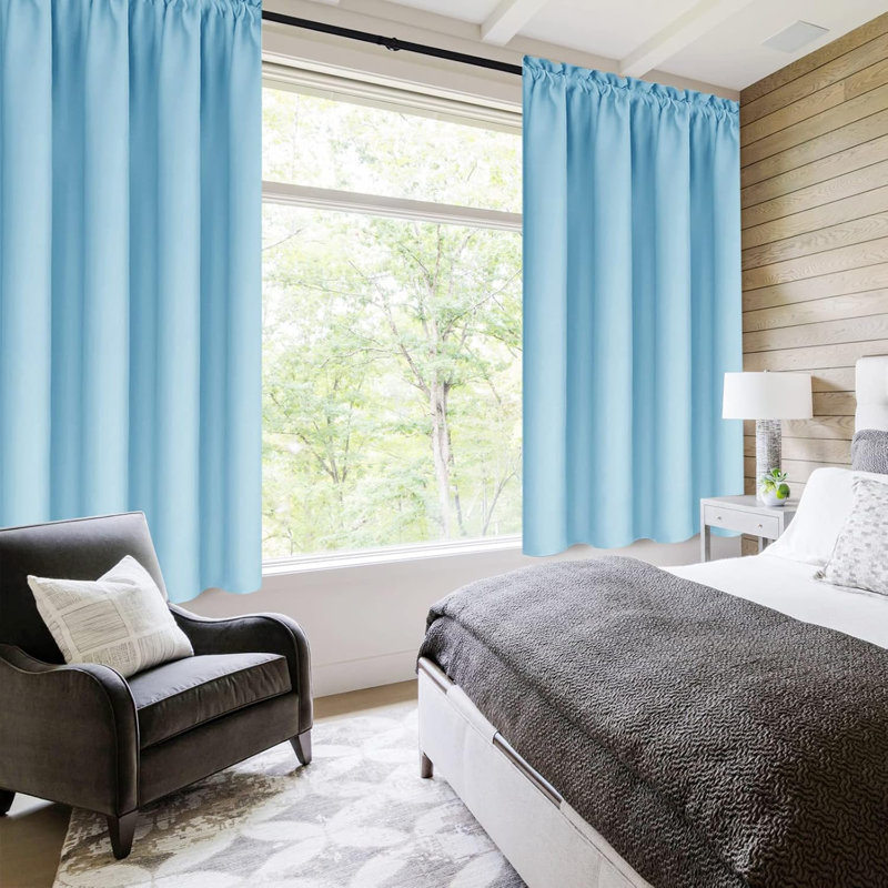 2 Panels Blackout Curtains – Thermal Insulated, Energy Saving & Noise Reducing Bedroom and Living Room Curtains, Set of 2 Rod Pocket Curtain Panels