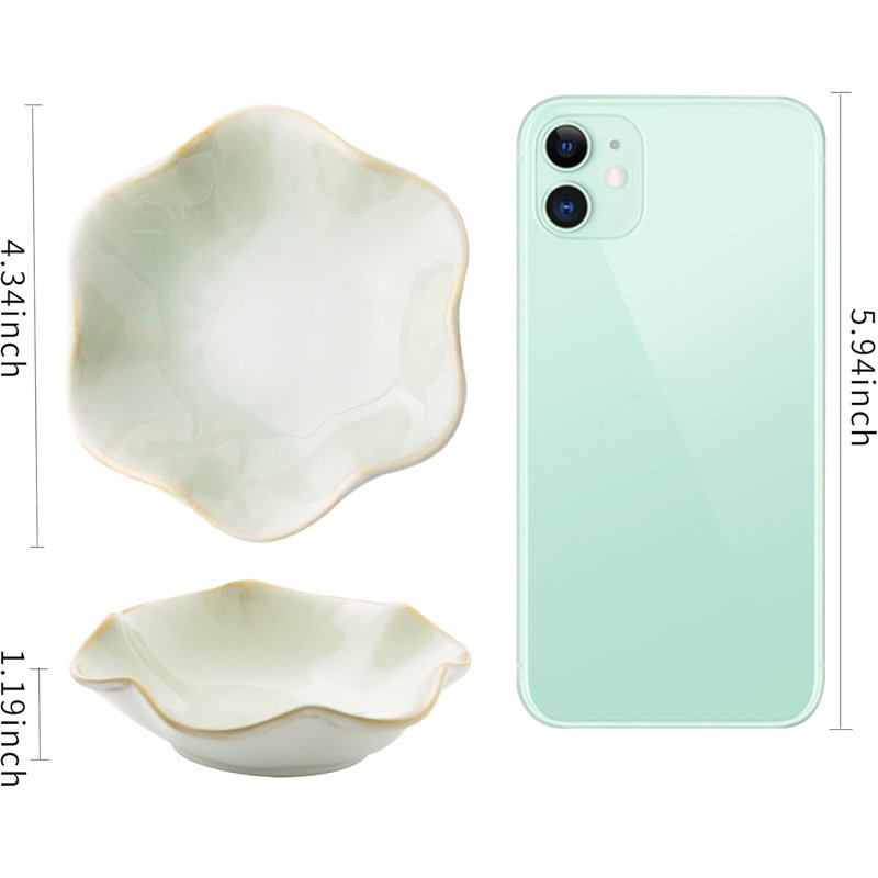 Plat à bijoux à feuilles vert laiteux