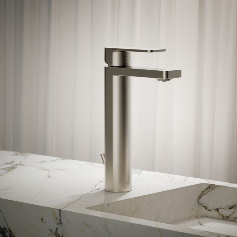 Parallel™ Tall Single-Handle Bathroom Sink Faucet, Single-Hole Faucet with Pop-Up Drain, 1.2 GPM, Polished Chrome, 1