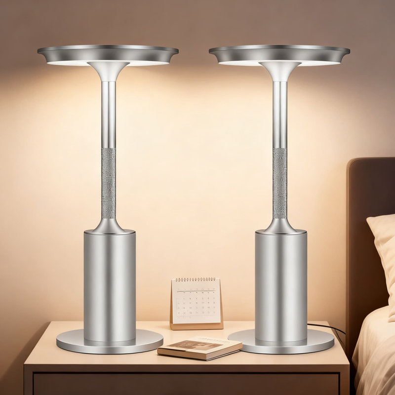 Paquet de 2 lampes de table sans fil rechargeables avec une batterie de 5000 mah, lampes de table à DEL portatives avec température de couleur 3 et gradation continue pour une utilisation intérieure / extérieure