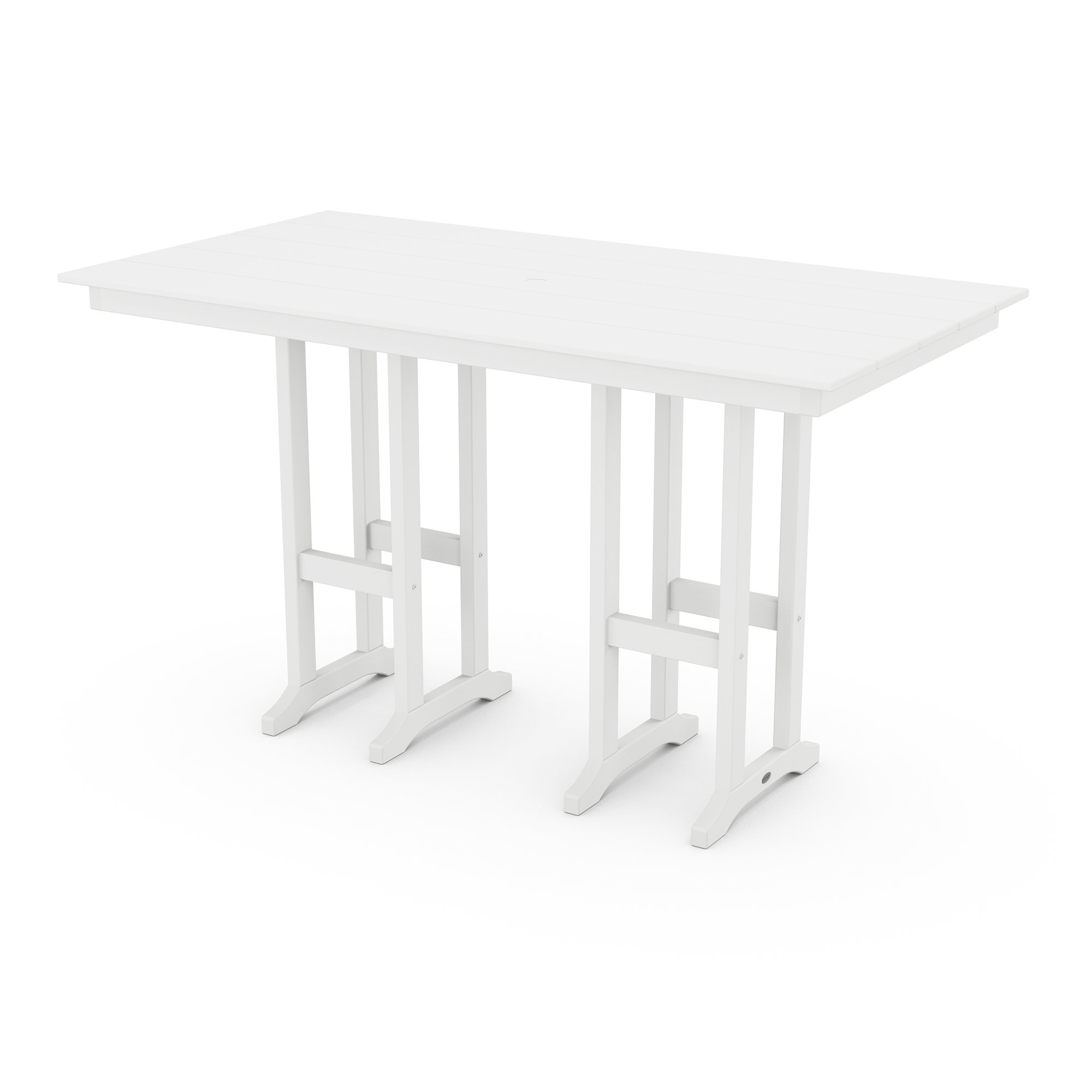 Farmhouse 37" x 72" Dining Table, 42.06"H x 37.72"W x 72"L, White