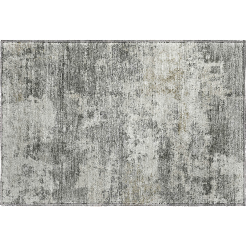 Tapis abstrait lavable à la machine de qualité supérieure Mayfield AMF2366, Étain, 2 pi 6 po x 3 pi 10 po