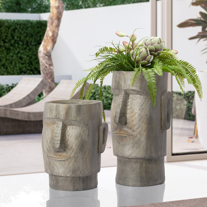 Pot de fleurs intérieur / extérieur Lithic Island, H 18,5 po x l 14 po x P 14 po