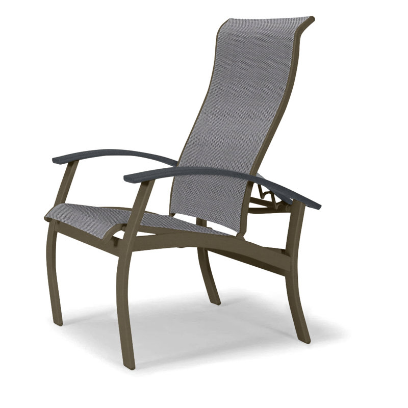 Chaise de patio Askar, Titane Sunbrella®, Graphite classique, Bois de plage texturé
