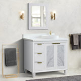 Schreck 43'' Single Bathroom Vanity with Top with Mirror