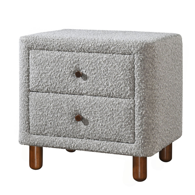 Table de chevet 2 tiroirs Grey Boucle