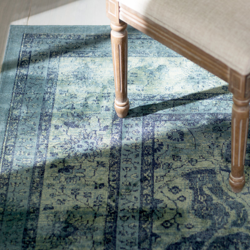 Tapis oriental bleu / multicolore Evanoff, Tapis de couloir 2 pi 2 po x 8 pi