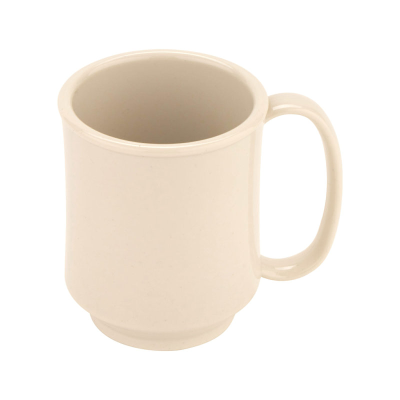 Grande tasse en plastique GET sans BPA à poignée facile, 8 onces (ensemble de 12), Ivoire ivoire
