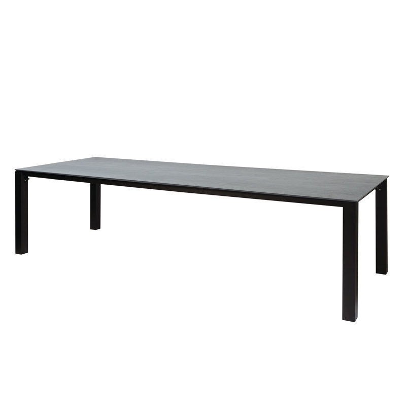 Machar Outdoor Dining Table, Anthracite, 39.38" W x 110.25" L x 29.5" H, Black