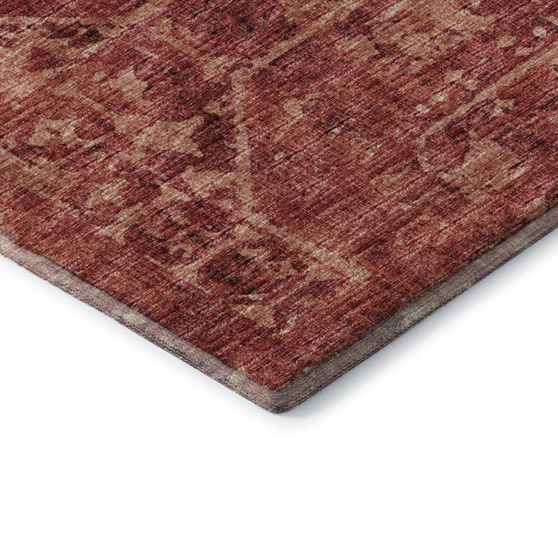 Premium Machine Washable Kelsa AMF41 Spice Rug, Rectangle 10' x 14'