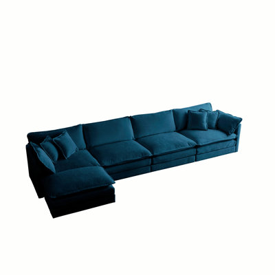 Modular Sectional Sofa For Living Room,U Shaped Couch Convertible Sectional Couch With 1 Ottoman, Chenille
